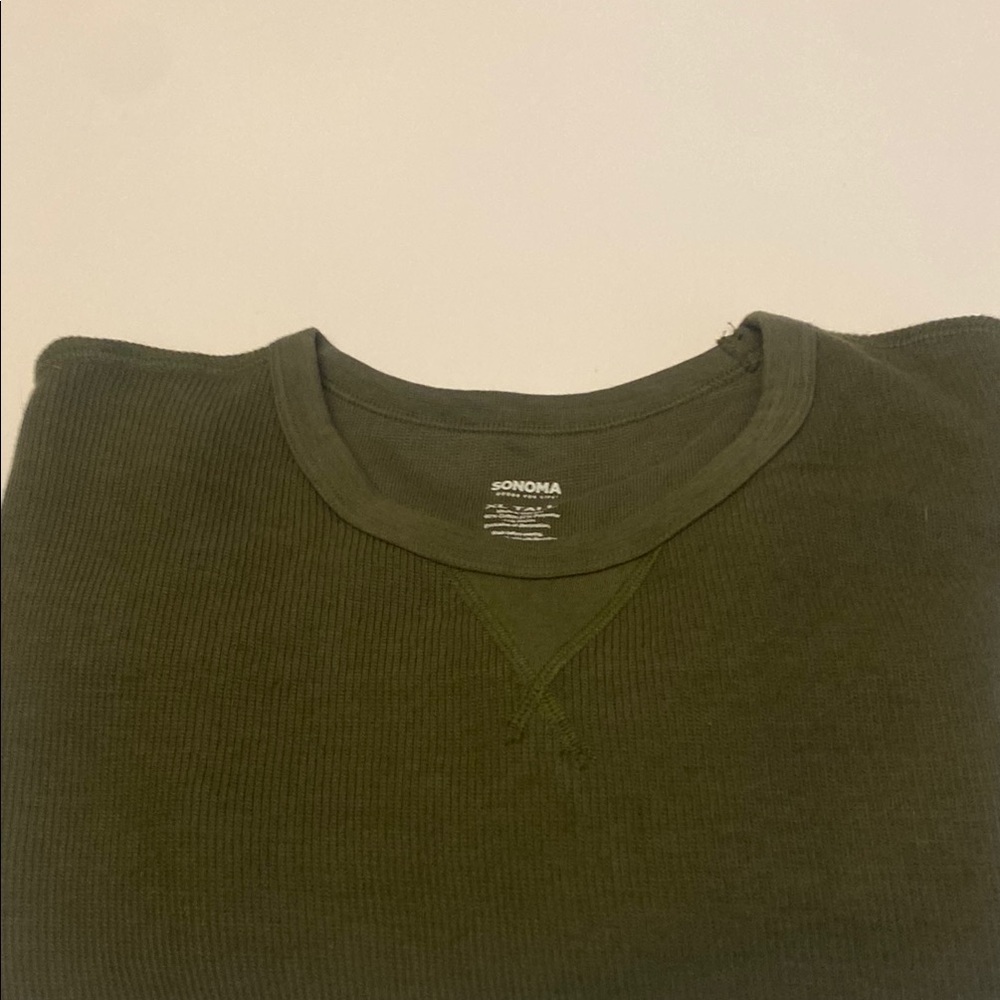 Sonoma Men's Olive Crewneck Sweater